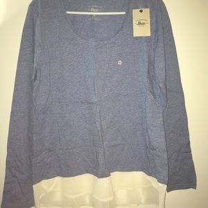 CH Bass & co mixed fabric top